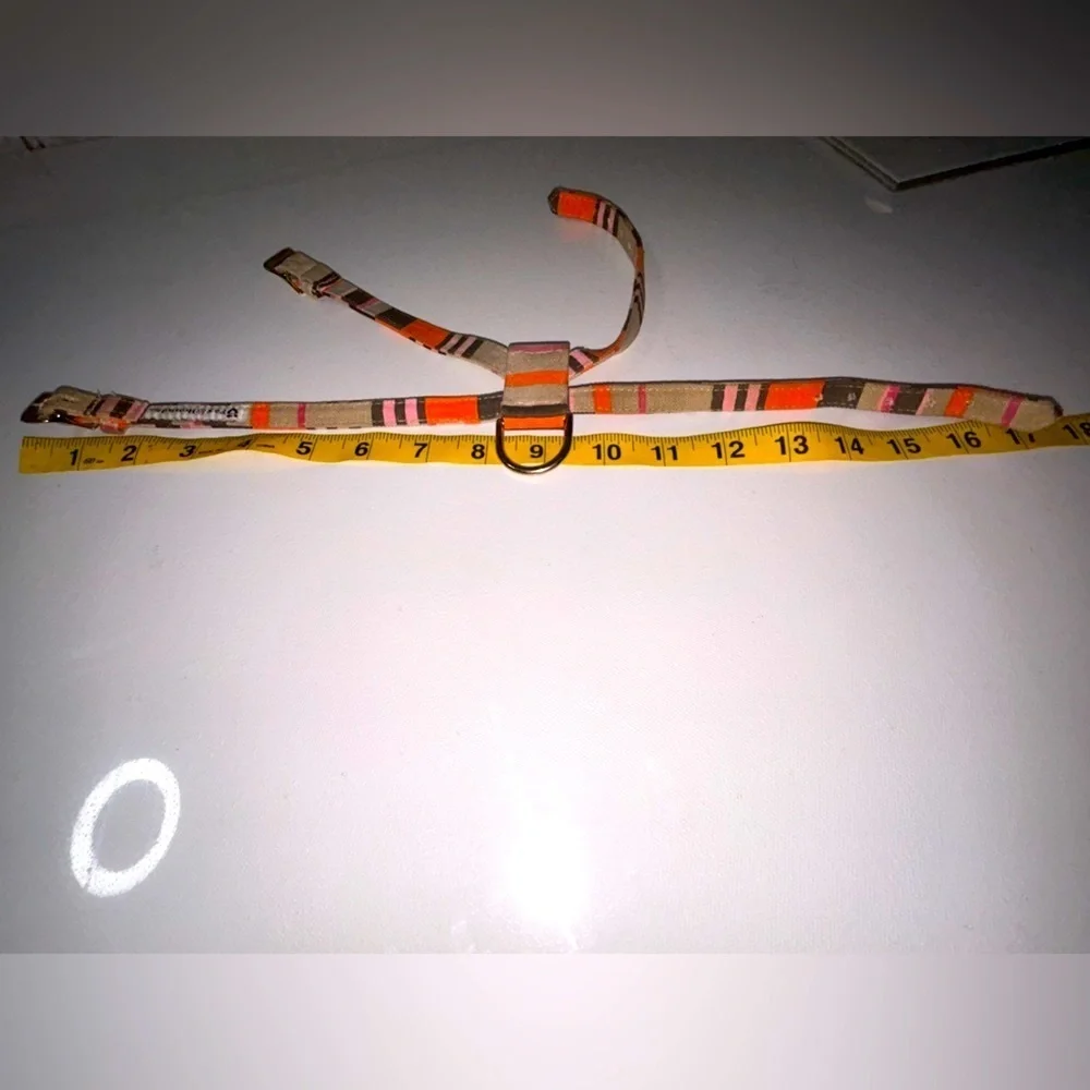 🍀 3 for $25 Fox and Hound Small XS pet leash harness gold buckles orange pink